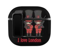 Funda protectora para auriculares de PC con diseño de soldado británico de Londres, compatible con AirPods 4