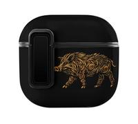 Funda protectora para auriculares de PC, diseño de jabalí con nudo medieval, compatible con AirPods 4