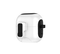 Funda protectora para auriculares Huawei FreeClip 2 con soporte, a prueba de golpes y polvo, cierre magnético, compatible con carga inalámbrica (blanco y negro)