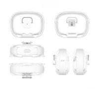 Funda protectora para auriculares JBL Vibe Beam 2 Wave 200TWS - para auriculares TPU con llavero, bolsa de almacenamiento resistente al agua, color blanco