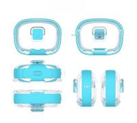 Funda protectora para auriculares JBL Vibe Beam 2 Wave 200TWS - para auriculares TPU con llavero, bolsa de almacenamiento resistente al agua, color blanco (azul claro)