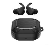 Funda protectora para beats for powerbeats Fit con clip de bloqueo y soporte, para TPU a prueba de golpes, soporta carga con cable, auriculares seguros (negro)