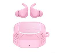 Funda protectora para beats for powerbeats Fit con clip de bloqueo y soporte, para TPU a prueba de golpes, soporta carga con cable, auriculares seguros (rosa)