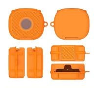 Funda protectora para Beats Powerbeats Fit, cubierta de TPU anticaídas con marco de triple protección, a prueba de golpes, resistente al sudor, funda de transporte rígida (naranja)