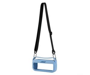 Funda protectora para Bose Soundlink para altavoz Flex - Piel de silicona con correa para el hombro - Negro (azul)