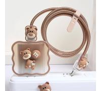Funda protectora para cable de cargador con diseño de amor 3D, compatible con iPhone 15, 14, 13, 12, 11, 18W y 20W. Cable de datos de cargador con
