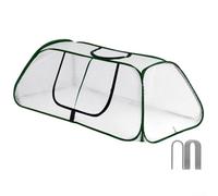 Funda protectora para cama de jardín con polietileno grueso y puerta con cremallera enrollable, proporciona refugio para plantas de la intemperie, incluye 6 estacas de tierra para una fijación