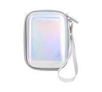 Funda protectora para cámara, bolsa de almacenamiento con textura de piel, adecuada para varios modelos de cámaras, bolsa de accesorios de piel sintética, Silver