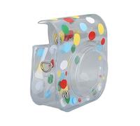 Funda Protectora para Cámara Instantánea Mini 12, Funda Transparente Mini 12, Bolsa de Transporte de Piel Sintética con Correa Ajustable para el Hombro, Lunares Coloridos, Fácil