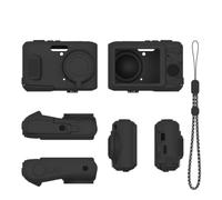 Funda protectora para cámara KODAK PIXPRO FZ45, carcasa de silicona colorida, a prueba de polvo y golpes, carcasa suave con correa de muñeca (negro)