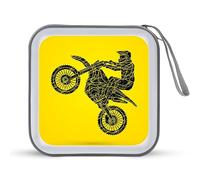 Funda protectora para CD con diseño de cruz de motocicleta, estilo retro, con capacidad para 40 discos de DVD, bolsa organizadora para coche, hogar, viajes