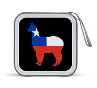 Funda protectora para CD con diseño de la bandera de Chile con capacidad para 40 discos de DVD, bolsa organizadora para coche, hogar, viajes