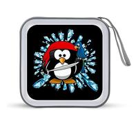 Funda protectora para CD con diseño de pingüino pirata con loro, 40 unidades, para coche, hogar, viajes