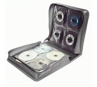 Funda protectora para CD/DVD, organizador de almacenamiento portátil con asa de transporte, sostiene CDs, DVD, discos de videojuegos Blu Ray, Silver, Holds 256 CD's, Formal
