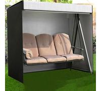 Funda protectora para columpio de exterior hecha de tela Oxford 420D con revestimiento de PVC, correas ajustables resistentes al viento y cierre de cremallera para uso en patio (160 x 120 x 170 cm)