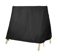 Funda protectora para columpio de patio hecha de tela Oxford 420D impermeable con cremallera central y bandas de goma ajustables para un ajuste seguro en climas adversos (negro)