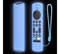Funda protectora para control remoto Fire TV-Stick 4K-Max, protección contra caídas, funda de silicona a prueba de golpes, antideslizante, con cordón (azul luminoso)
