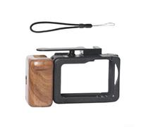 Funda protectora para DJI Action 6, mango de madera, accesorio elegante, jaula de metal, juego de fotografía callejera, base magnética, cubierta de cámara cardán