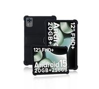 Funda protectora para DOOGEE T36 Android 15 de 12 pulgadas, funda de silicona suave para DOOGEE T36 2025 con soporte antideslizante, a prueba de golpes y resistente a caídas, color negro