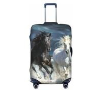 Funda protectora para equipaje con diseño de caballos corriendo a lo largo de la playa, para viajes, negocios, vacaciones, se adapta al equipaje, multicolor, S(18"-21" Suitcase)