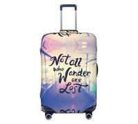 Funda protectora para equipaje con texto en inglés "Not All Those Who Wander Are Lost", suave y moderna, Negro , L
