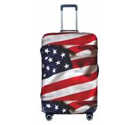 Funda protectora para equipaje de viaje con bandera americana, elástica, resistente a los arañazos, varios tamaños, White, S
