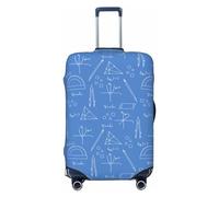 Funda protectora para equipaje de viaje, regla de impresión matemática azul, antiarañazos, para equipaje de 18 a 32 pulgadas, Black, S