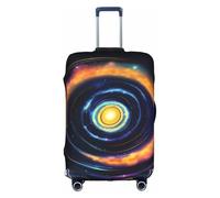 Funda protectora para equipaje, diseño de espiral, diseño de energía cósmica, accesorios estéticos de viaje, cremallera invisible, White, XL