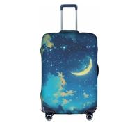 Funda protectora para equipaje, diseño de luna creciente en cielo nocturno, para viajes, negocios, vacaciones, se adapta al equipaje, multicolor, L(25"-28" Suitcase)