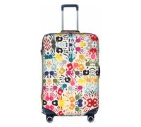 Funda protectora para equipaje, funda de maleta con estampado a mano, accesorios estéticos de viaje, cremallera invisible, White, L