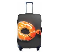 Funda protectora para equipaje, funda de maleta con estampado de camarones japoneses de sushi, accesorios estéticos de viaje, cremallera invisible, White, L