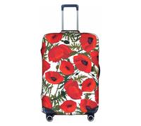 Funda protectora para equipaje, funda de maleta con estampado de flores de moda, accesorios estéticos de viaje, cremallera invisible, White, S