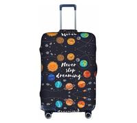 Funda protectora para equipaje, funda de maleta con estampado de planetas, accesorios estéticos de viaje, cremallera invisible, White, L
