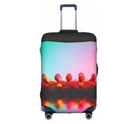 Funda protectora para equipaje, funda de maleta con impresión artística colorida y brillante, accesorios estéticos de viaje, cremallera invisible, White, XL