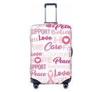 Funda protectora para equipaje, funda protectora para maleta, cáncer de mama, cintas rosas, 2 fundas antiarañazos para equipaje, Black, S