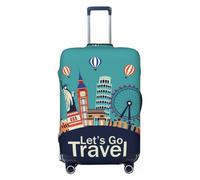 Funda protectora para equipaje, funda protectora para maleta, Let's Go Travel Santi Scratch Uitcase para equipaje, Black, S