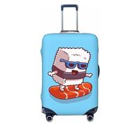 Funda protectora para equipaje, funda protectora para maleta, sushi, salmón, surf, santiarañazos, para equipaje, Black, L