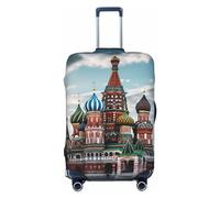 Funda protectora para equipaje, lavable, elástica, para maleta, catedral de San Basilio, cuadrada, color rojo en Moscú, funda antiarañazos, para equipaje de viaje de 18 a 32 pulgadas, Black, M