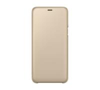Funda protectora para Galaxy A6+ Flip Wallet, Dorado