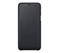 Funda protectora para Galaxy A6+ Flip Wallet, Negro