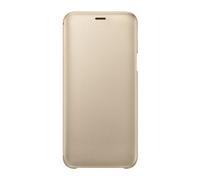 Funda protectora para Galaxy J6 Flip Wallet, Dorado