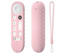 Funda protectora para Google TV Streamer 4K TV 2024, funda de silicona suave para controlador Google GY3LE a prueba de polvo y caídas (rosa)