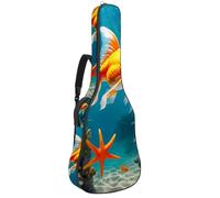 Funda protectora para guitarra acústica de 40/41/42 pulgadas con compartimento para accesorios, cierre de cremallera, bolsa impermeable para conciertos, bonito pez dorado, multicolor, 42.9x16.9x4.7