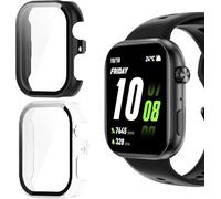 Funda Protectora para Honor Choice Watch 2i Case- Carcasa de PC Resistente con Protector de Pantalla de Vidrio Templado, Antiarañazos y Antigolpes (Negro+Transparencia)