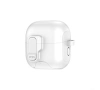 Funda protectora para Huawei FreeClip 2 con función atril de diseño de bloqueo automático robusto y carga inalámbrica sin costuras (blanco)
