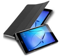 Cadorabo Funda Tableta para Huawei MediaPad T3 8 (8.0" Zoll) in Negro SATÉN - Cubierta Proteccíon Bien Fina en Cuero Artificial en Estilo Libro SIN Auto Wake Up e Función de Suporte