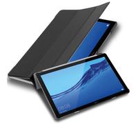 Cadorabo Funda Tableta para Huawei MediaPad T5 10 (10.1" Zoll) in Negro SATÉN - Cubierta Proteccíon Bien Fina en Cuero Artificial en Estilo Libro SIN Auto Wake Up e Función de Suporte