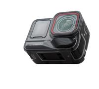 Funda Protectora para Insta360 Ace Pro 2, Funda de Silicona Suave con Tapa para Insta360 Ace Pro 2 (Negro), con cordón antipérdida y Correa para la muñeca (Transparente Negro)