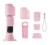 Funda protectora para Insta360 Luna Ultra, funda de silicona suave con soporte de base de escritorio, cubierta de lente de pantalla de cámara completa, protector de protección completa para accesorios
