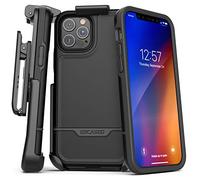 Funda protectora para iPhone 12 Pro con clip de cinturón (2020 Rebel Armor) resistente y resistente cubierta de cuerpo completo con soporte (negro)
